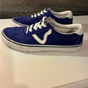 Vans Men's Royal Blue Suede Low-Top Sneakers with White Accents
